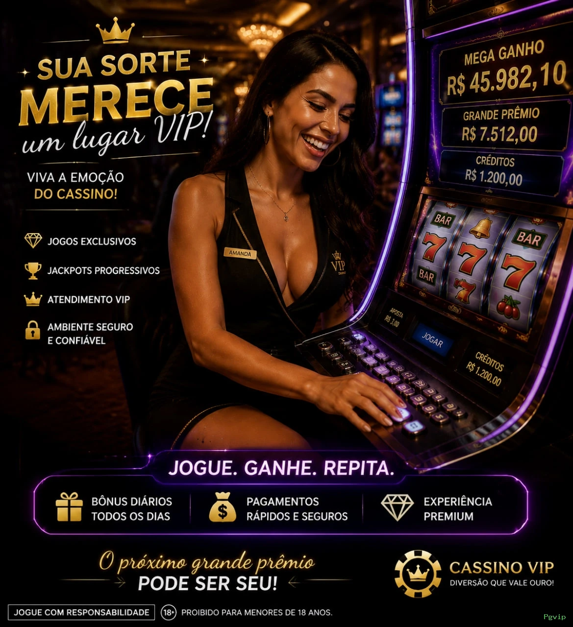 Plataforma completa da Pgvip com todos os jogos